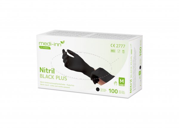 Nitril Handschuhe Black plus, Länge:240 mm M Box (100 Stück)